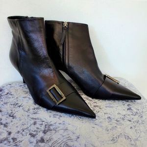 Zara Like-New Black Leather Knife Boots, Size 8.5 (39)